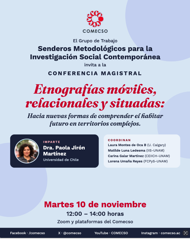 Conferencia «Etnografías móviles, relacionales y situadas: Hacia nuevas formas de comprender el habitar futuro en territorios complejos»